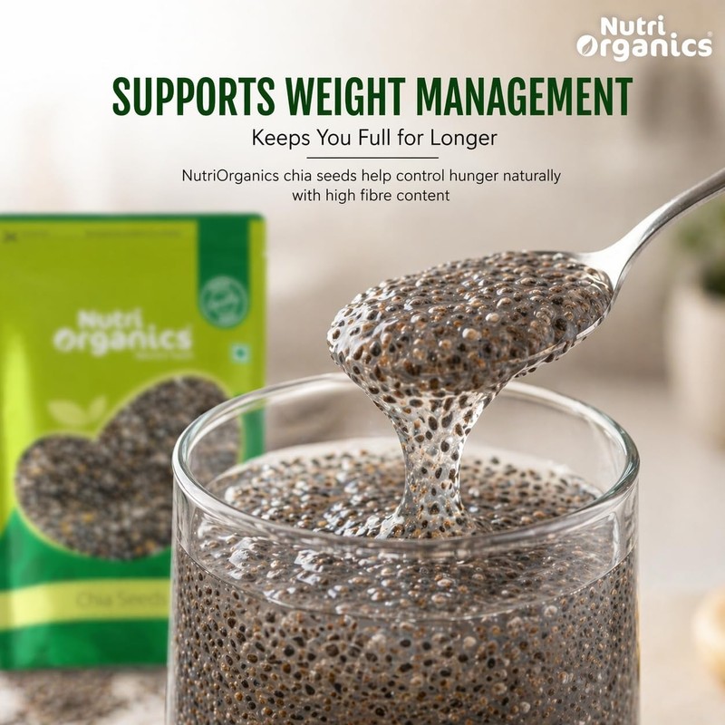 NutriOrganics Chia Seeds 500g Superfood Rich Fibre Calcium Protein Omega gallery
