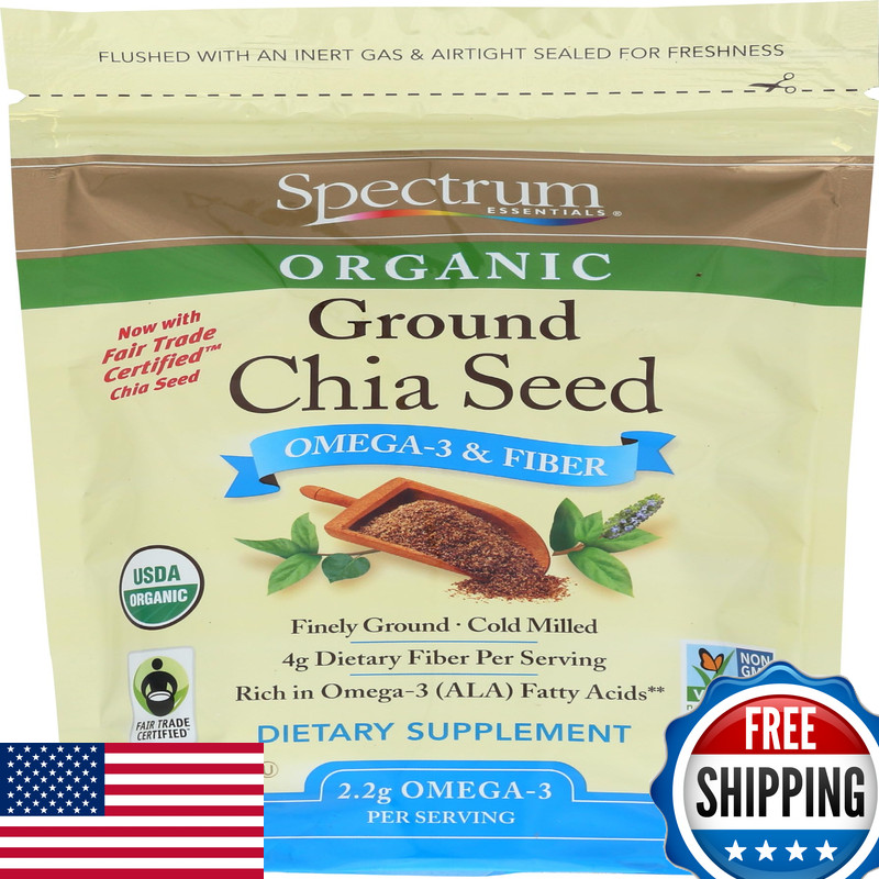 Spectrum Essentials Organic Ground Chia Seed 10 Oz 252107