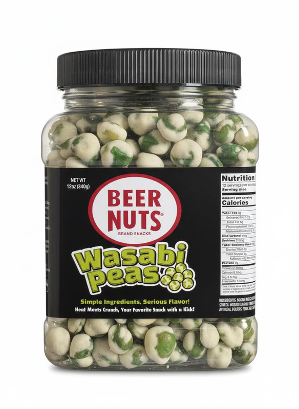 Beer Nuts Wasabi Peas, Heat Meets Crunch, Your Favorite Snack with a Kick, Ameri gallery