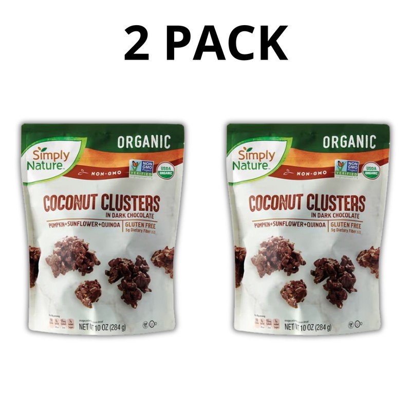 Organic Keto Dark Chocolate Coconut Clusters, 10 oz - 2 Pack
