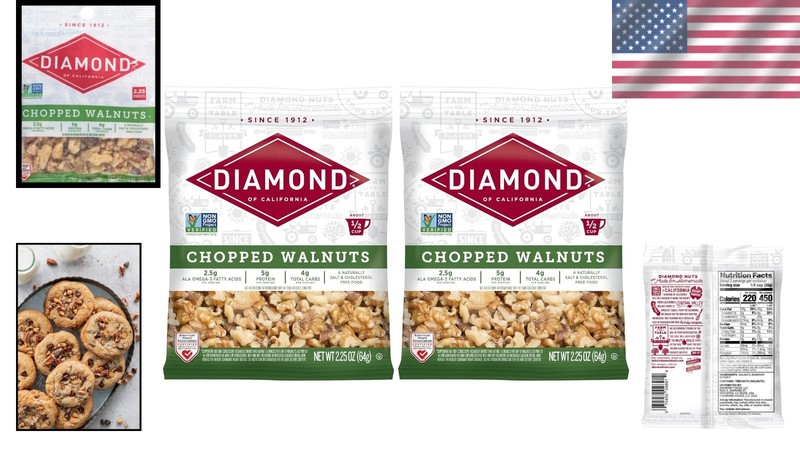 2 Pack Chopped Walnuts 2.25 oz Each - Kosher & Omega-3 Rich Healthy Snacking gallery
