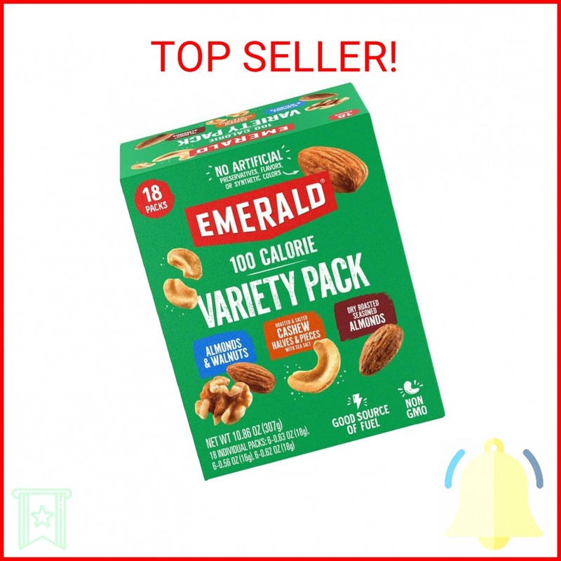 Emerald Nuts Mixed Nuts Variety Pack 18ct (1-Pack) , 100-Calorie Individual Pack