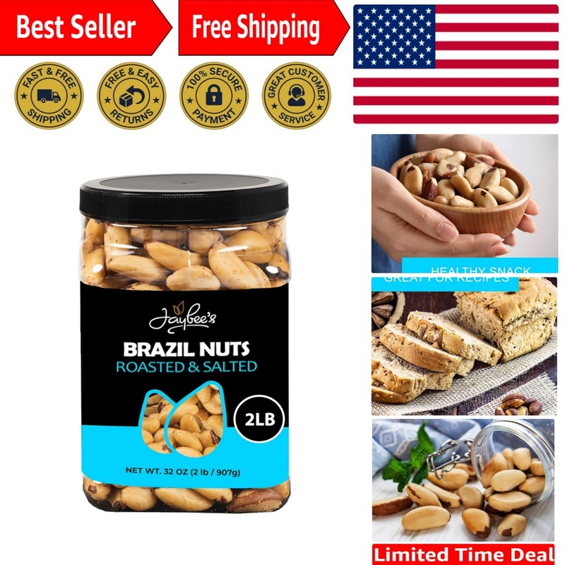 Freshly Roasted Salted Brazil Nuts – 32 oz Snack for Gifting & Daily Enjoyment