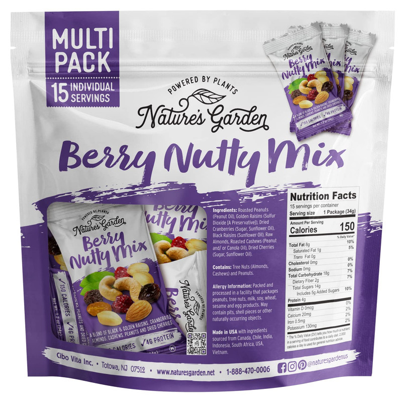 Natures Garden Berry Nutty Mix, Single Serve Bags - 18 Ounce (1.2 Ounce X 15 Cou gallery