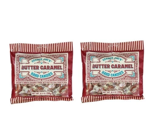 2 Packs Trader Joe’s Butter Caramel Hard Candies 11 oz Each Pack