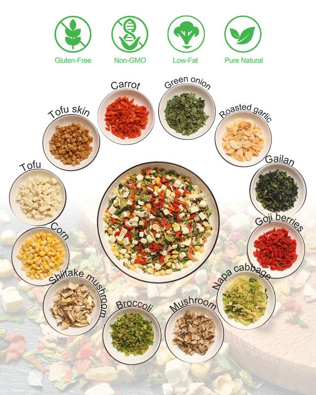 Dried Vegetable Mix for Ramen, 14Oz, 12 Veggie Blend, Dehydrated Flakes gallery