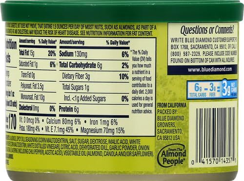 Blue Diamond Almonds Spicy Dill Pickle Flavored Snack Nuts, 6 Oz Resealable Can gallery