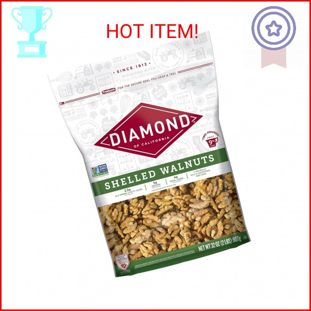 Diamond of California Shelled Walnut Halves and Pieces, Pre-Shelled Raw Walnuts