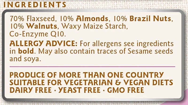 Organic Milled Flax, Almonds, Brazil Nuts, Walnuts and Co-q10 gallery