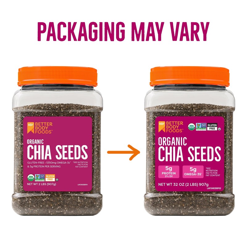(2 pack) BetterBody Foods Organic Chia Seeds, 2.0 lb, 30 Servings gallery