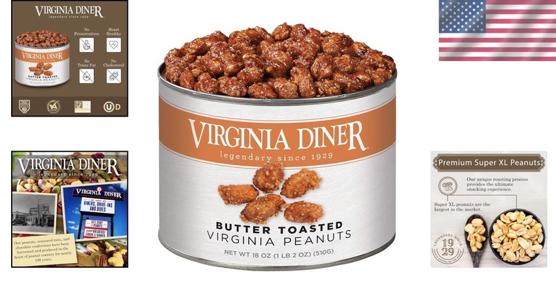 Gourmet Extra-Large Butter Toasted Virginia Peanuts - 18 Oz All-Natural Tin gallery