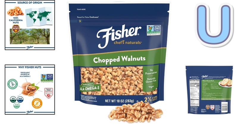 10 Oz California Chopped Walnuts - Healthy Unsalted Snack for Cooking & Topping gallery