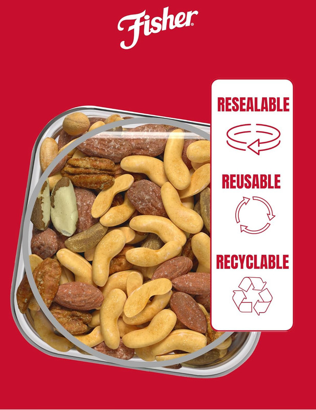 Deluxe Mixed Nuts, 24 Oz - Cashews, Almonds, Pecans & Brazil Nuts, 100% Recyclab gallery