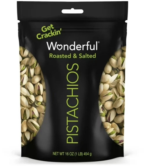 Wonderful Pistachios, In-Shell Roasted with No Salt Nuts, 16 Ounce Bag