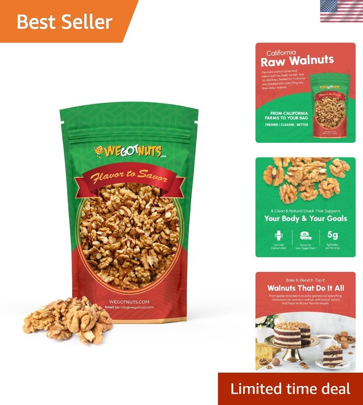 Gourmet California Walnuts – 3lbs of All-Natural, No Shell, Unsalted Goodness