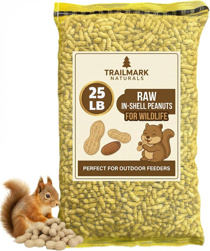 25 LB – Raw Peanuts for Squirrels, Raw in Shell Peanuts for Birds and Wildlife-
