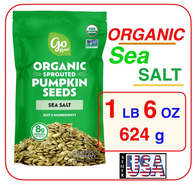 Go Raw Organic Sprouted Sea Salt Pumpkin Seeds with Sea Salt 22 oz