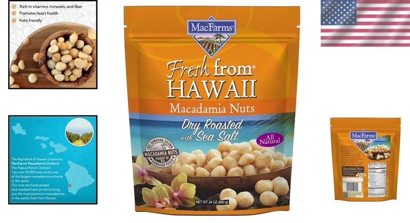 24 OZ Dry Roasted Macadamia Nuts - Sea Salt from Hawaii's Tropics gallery