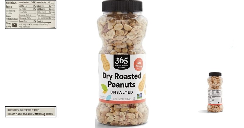 Natural 16oz Resealable Dry Roasted Unsalted Peanuts - Perfect for Snacking gallery