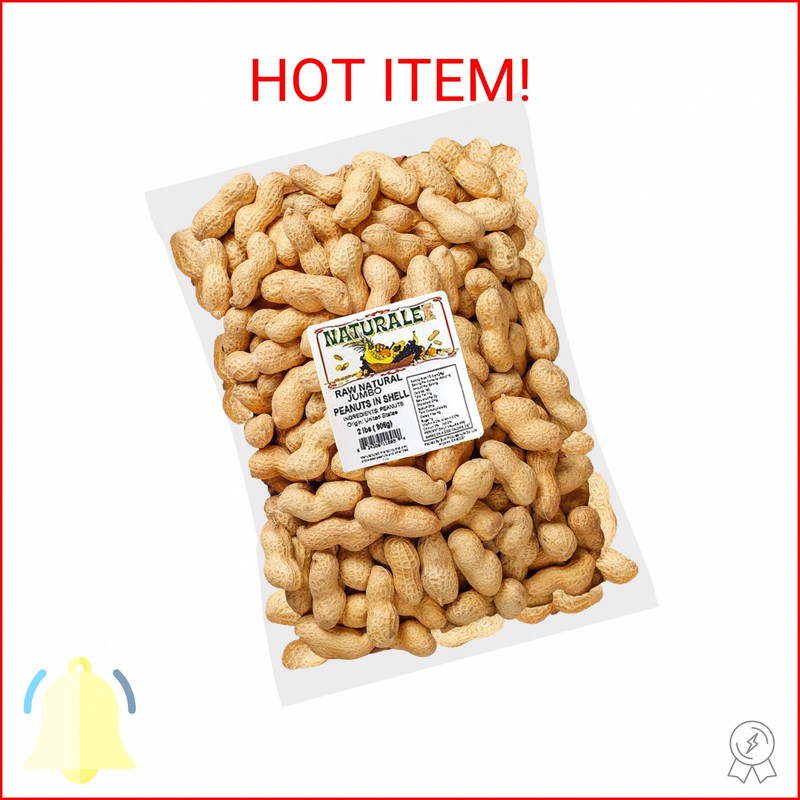 Naturalee Peanuts, Plain In Shell 2 lbs - Raw, Unsalted - Natural Healthy Snack,