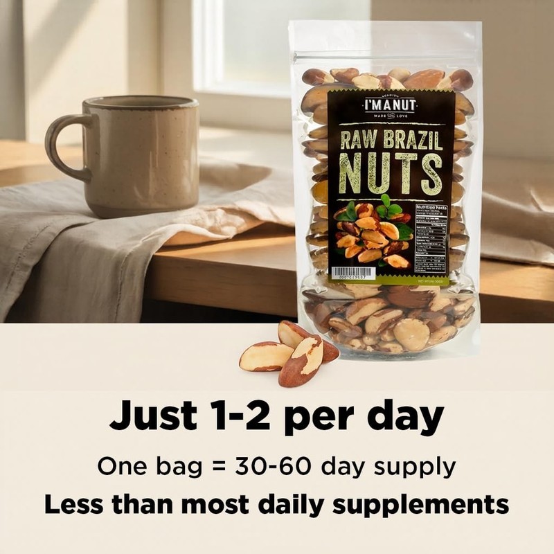 Wild Harvested Raw Brazil Nuts 3 lbs - High Selenium, Non-GMO, Gluten-Free, Kosh gallery