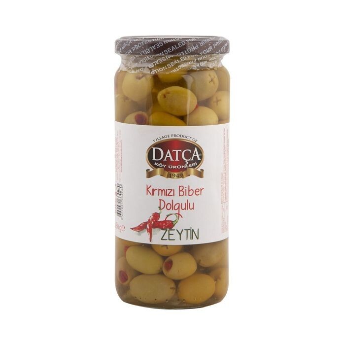 ORGANIC DATCA MEDITERRANEAN RED PEPPER STUFFED GREEN OLIVE 480 G (1 lb) NON-GMO