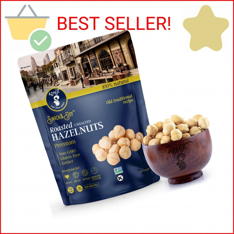 Roasted Hazelnuts Natural Non-GMO Certified, Unsalted, Dry Roasted, Kosher Certi