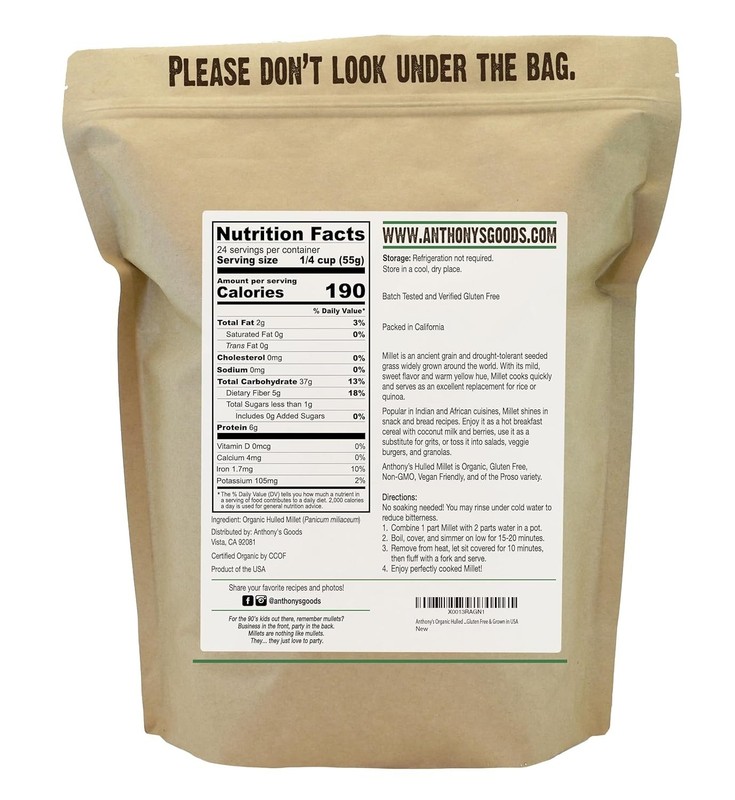 Organic Hulled Millet, 3 lb, Gluten Free, Grown in the gallery