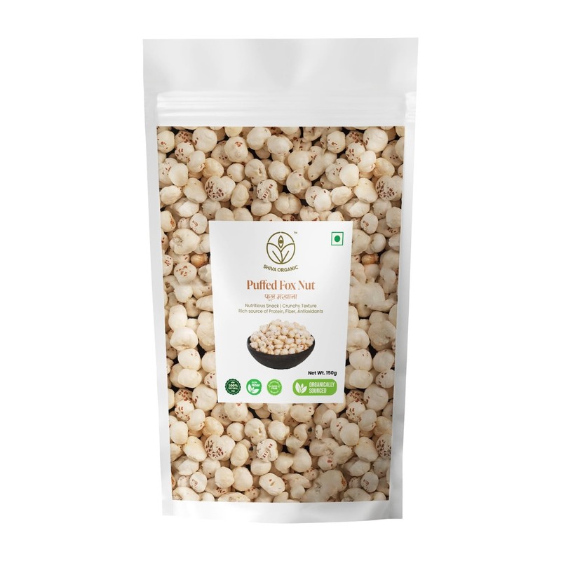 Shiva Organic Makhana 150g | Lotus Seeds | Healthy Snack for Pooja & Fasting