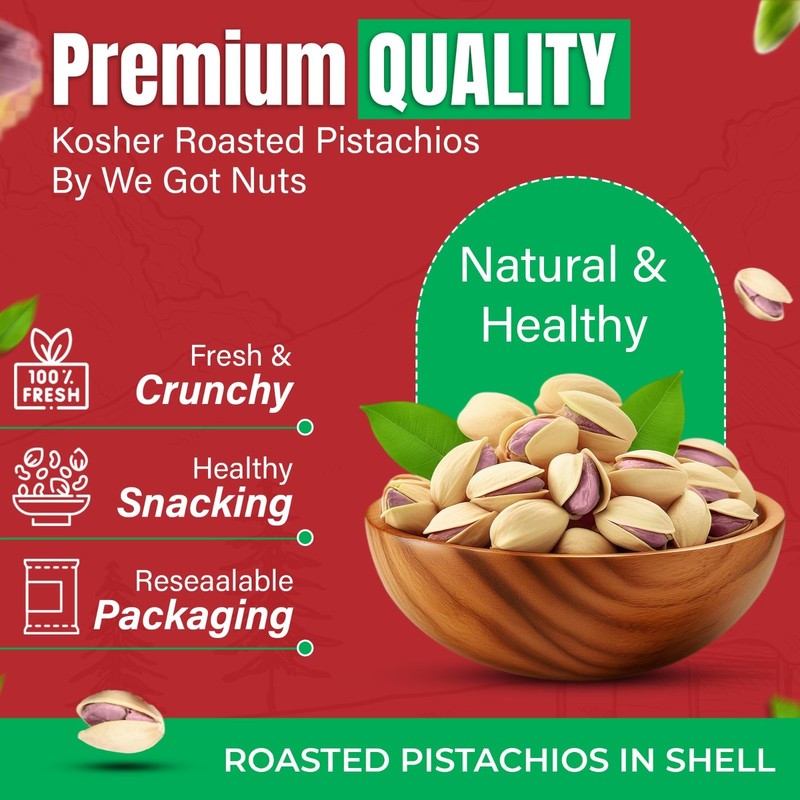 Premium Quality Turkish Antep Pistachios 2.5 lbs - Kosher, Roasted, Healthy Snac gallery