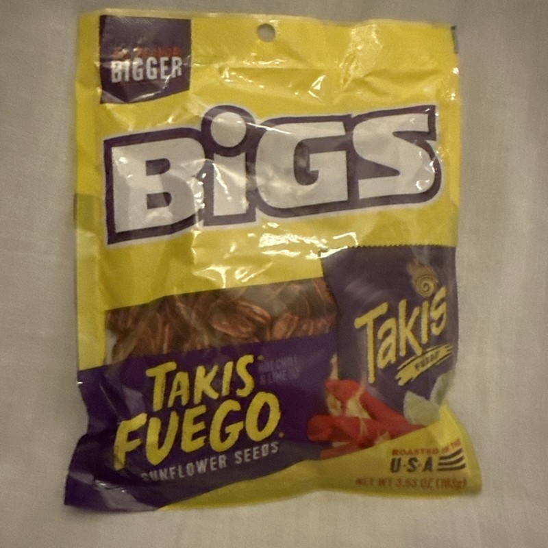🔥 Bigs Takis Fuego Sunflower Seeds – Hot Chili & Lime Flavor 3.63 oz bag 🔥