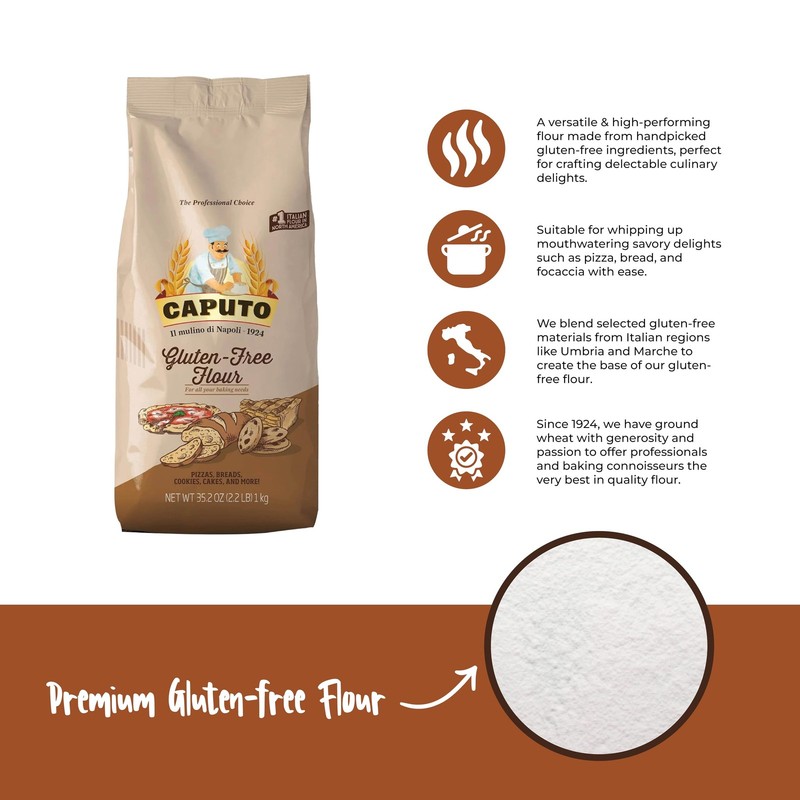 Antico Molino Napoli Antimo Caputo Pizza Flour, Gluten Free, 2.2 Pound (Pack ... gallery