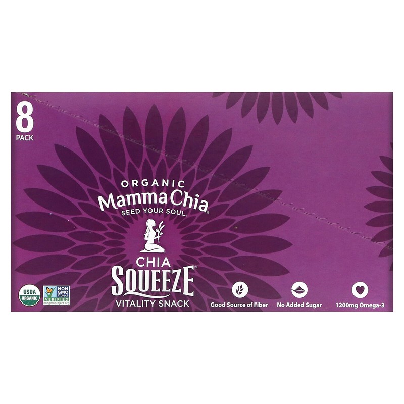 Organic Chia Squeeze, Vitality Snack, Blackberry Bliss, 8 Squeezes, 3.5 oz (99