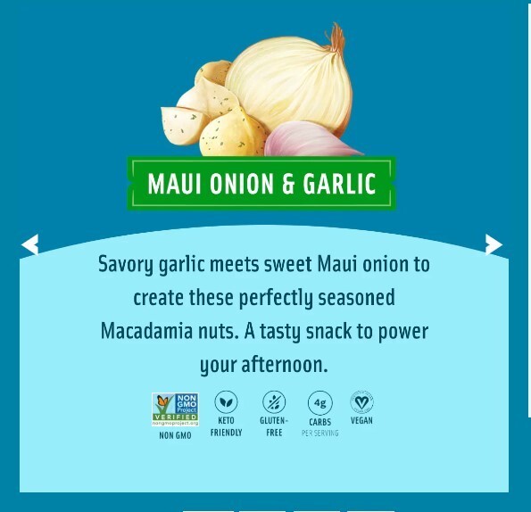 3 Bags 8oz Mauna Loa MAUI ONION GARLIC Dry Roasted Macacadamia Nuts Hawaiian gallery