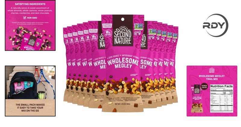 Wholesome Medley Trail Mix - 12 Gluten-Free Snack Packs of 2.25 oz Delights gallery