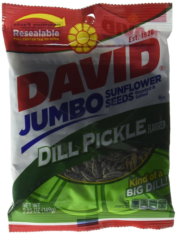 David Jumbo DILL PICKLE Sunflower Seeds, Roasted and Salted (3 Pack) 5.25 Oz Eac