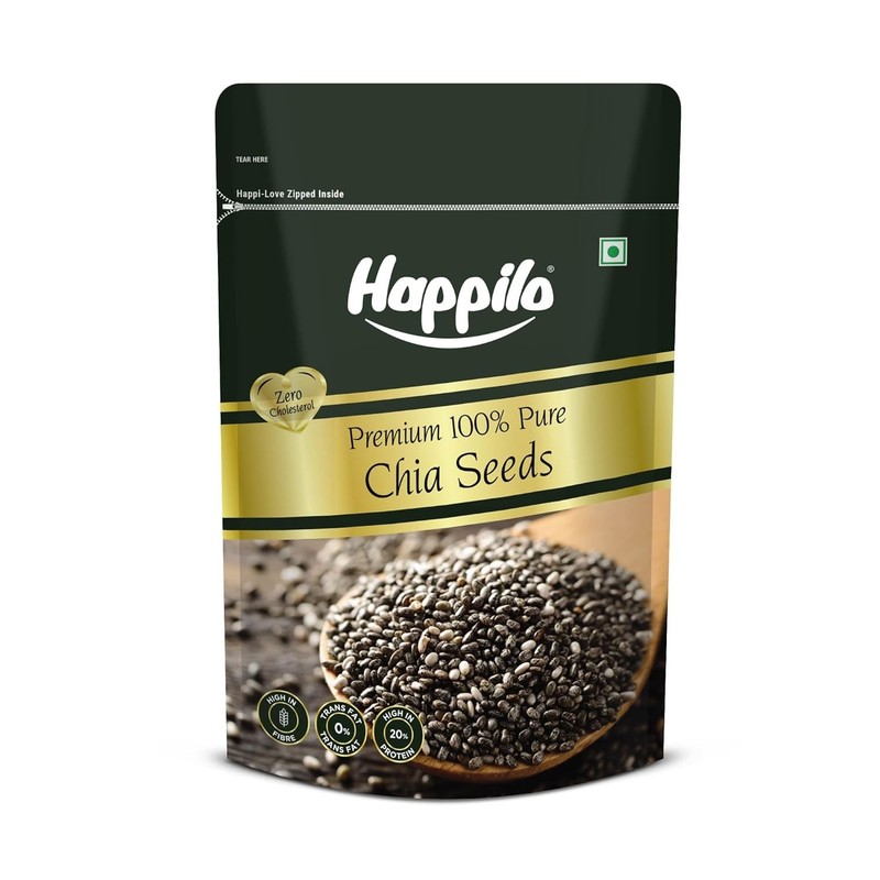 Happilo Premium Raw Organic Authentic Chia Seeds 250g Free Delivery 7- 10 Days