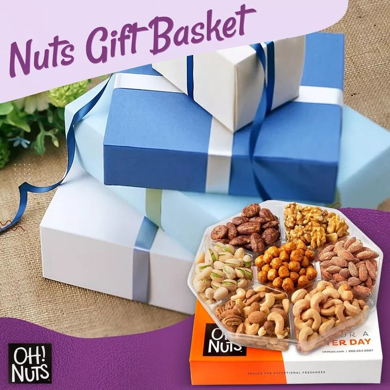 Nuts Gift Basket 7 Variety Roasted Salted Nuts Holiday Gift Basket - 1.8 LB P... gallery