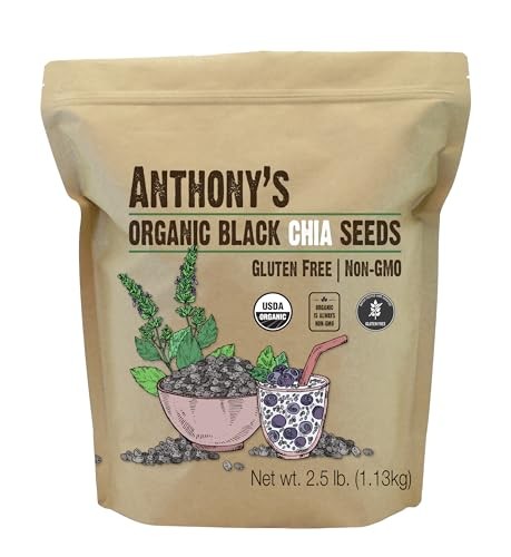 Organic Chia Seeds 2.5 lb Gluten Free Vegan Keto Friendly