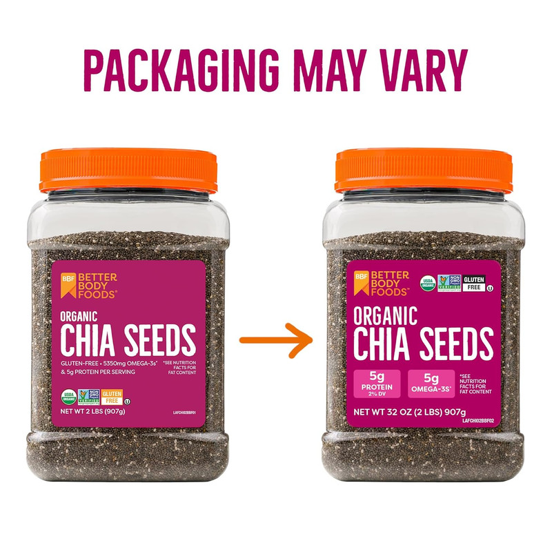 Organic Chia Seeds 2 Lbs, 32 Oz, with Omega-3, Non-Gmo, Gluten Free, Keto Diet F gallery