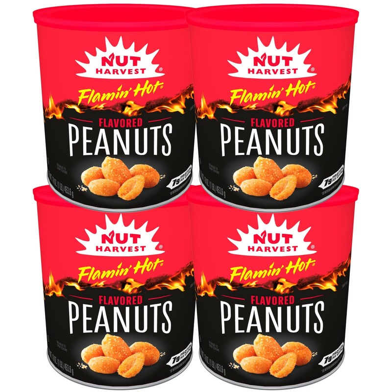 , Flamin' Hot Peanuts, 16 oz Canisters, 4 Pack