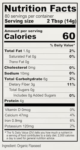 Organic Flaxseed Meal 2.5 lb Gluten Free Ground Ultra Fine Powder Cold Milled gallery