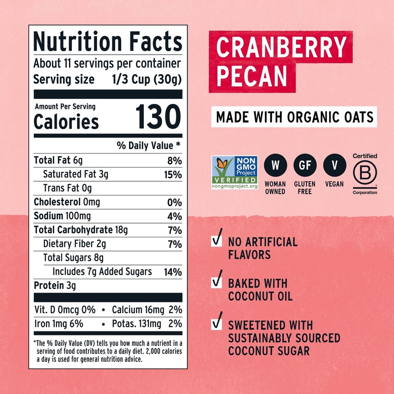 Cranberry Pecan Ancient Grain Granola 12 Ounce Pack of 3 Gluten Free Vegan gallery