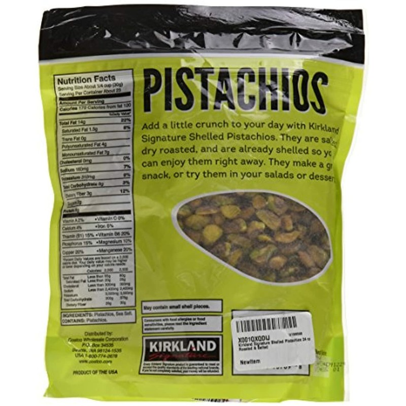 Kirkland Signature Nuts, Shelled Pistachios Roasted & Salted 24 Ounce (Pack of gallery