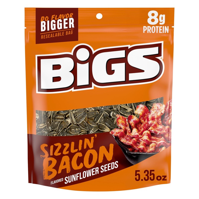 BIGS Sunflower Seeds, Sizzlin' Bacon Flavor, 5.35 oz. Ounce (Pack of 1)