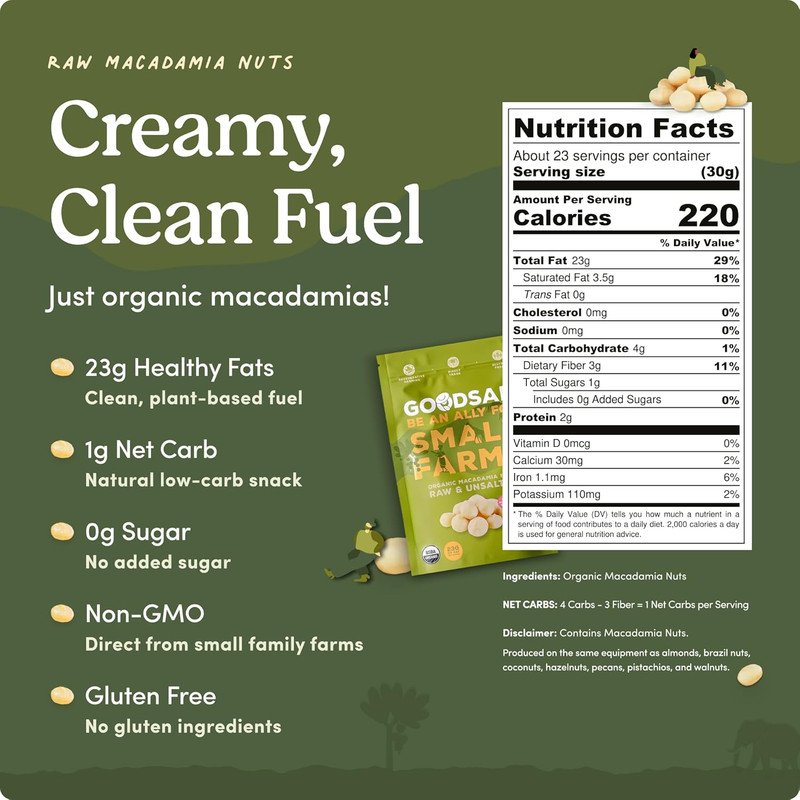 Small Farms Organic Raw Macadamia Nuts 1.5Lb | Creamy & Buttery | One Ingredient gallery
