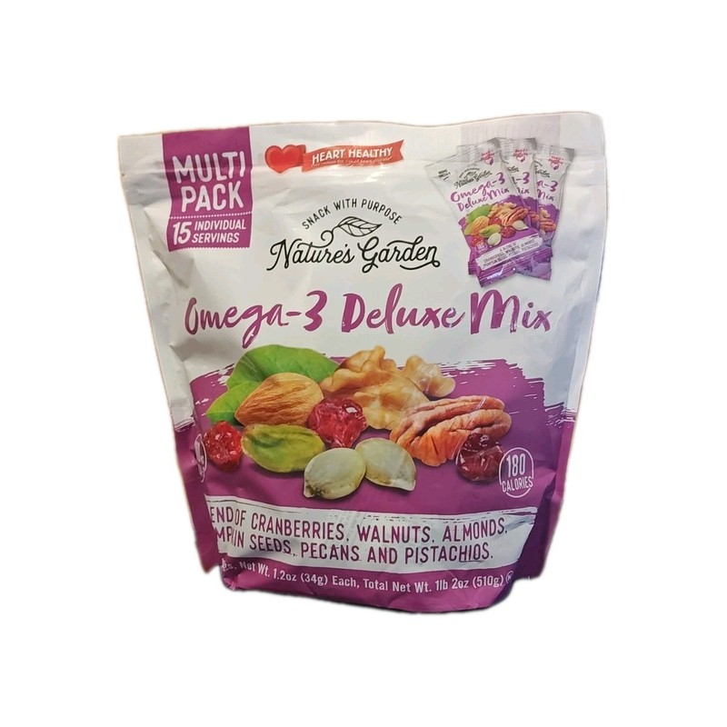 Natures Garden Omega 3 Deluxe Trail Mix - 1.2 oz Bags 24 Servings