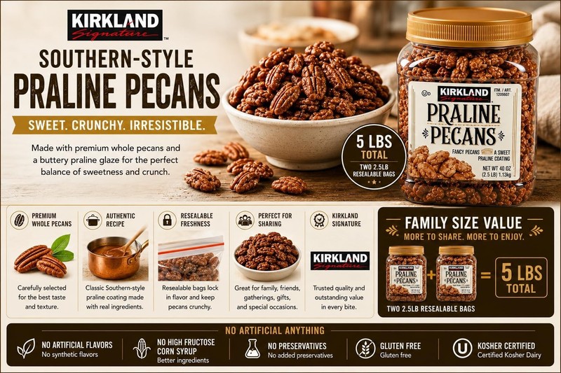 Delicious Praline Pecans 2.5lb Family Bundle - Sweet Snack, Pack of 2 gallery