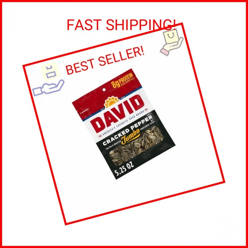 DAVID Jumbo Sunflower Seeds, Cracked Pepper Flavor, Easter Basket Stuffer for Ba gallery