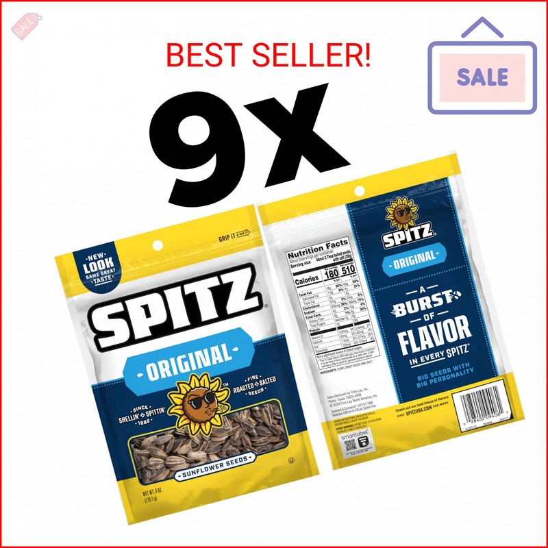 Spitz Sunflower Seeds, Salted, 6 Ounce (Pack of 9) gallery